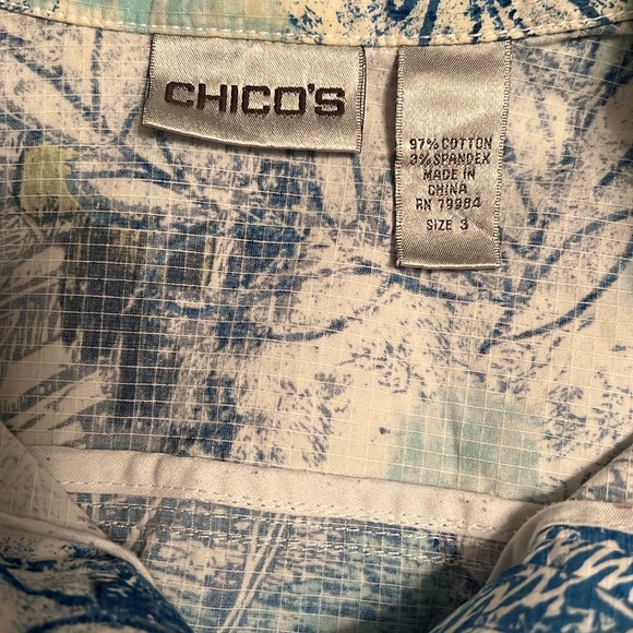 Chico’s Size 3 (16) Unlined Jacket 97% Cotton 3% Spandex Machine Washable - Picture 5 of 6